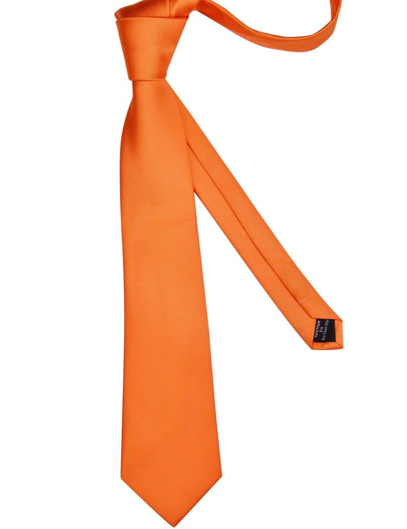 GUSLESON Brand Mens Pumpkin Orange Tie Wedding Solid Ties for Men Fashion Necktie (0791-13) - Image 3